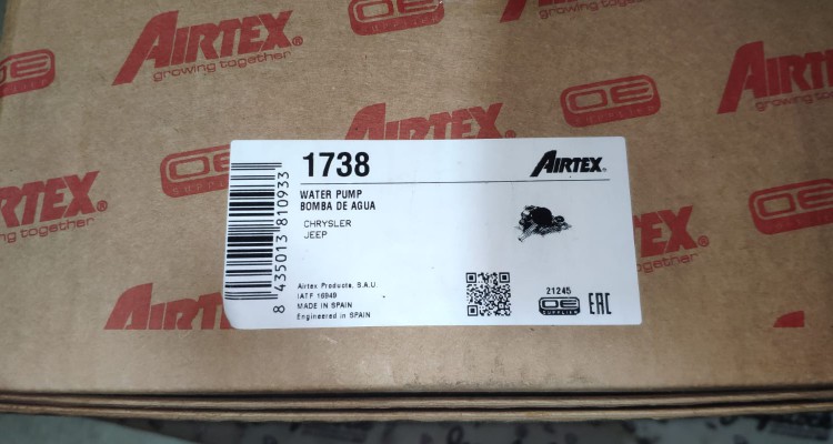 Помпа (водяной насос) 5.7 Airtex Jeep Grand Cherokee WH-WK, оригинальный номер производителя Airtex 1738 OEM Помпа (водяной насос) 5.7 Airtex